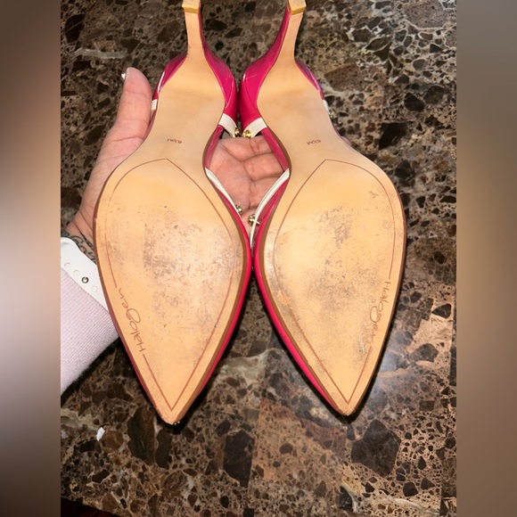 Halogen Pink and Cream Heels with Gold Accents - Picture 7 of 11